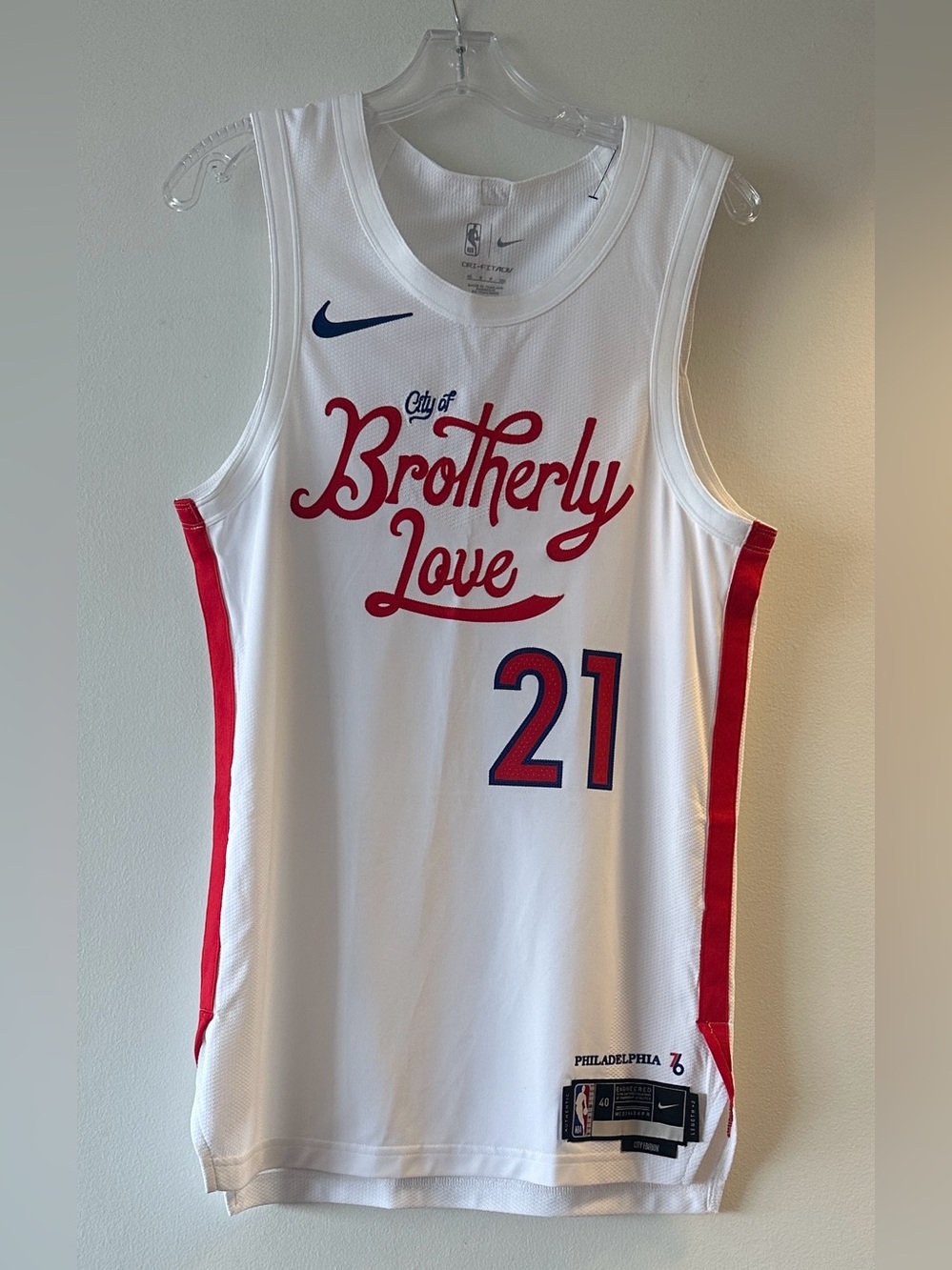 Nike Philadelphia 76ers Joel Embiid Authentic Jersey City Edition Size 40 Small